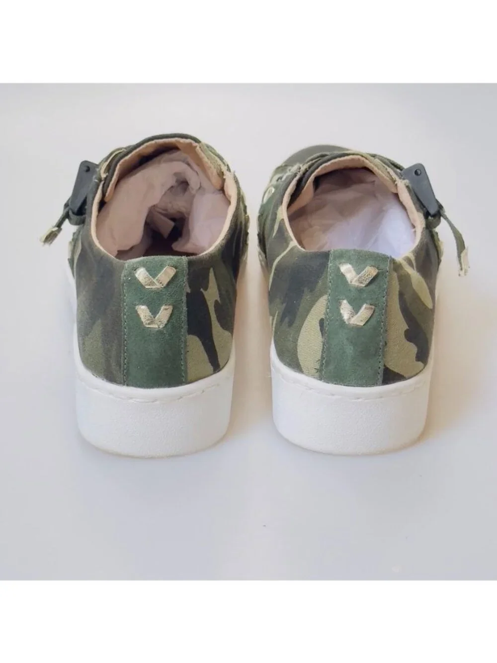 JACK ROGERS Womens Canvas Sneaker Athletic Shoes Slip-On Green Camouflage Size 8
